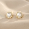 14K Gold Plated Silver Earrings, moissanite solitaire