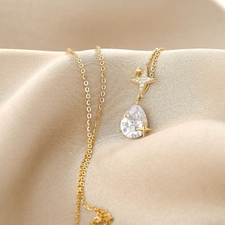 Colier argint You Light Up My Life zirconia gold
