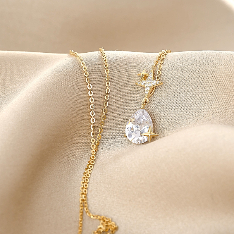 Colier argint You Light Up My Life zirconia gold