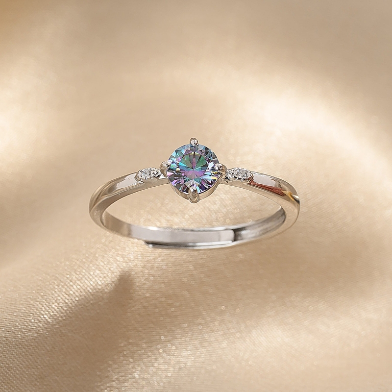 Inel argint Mystic Aura cu moissanite