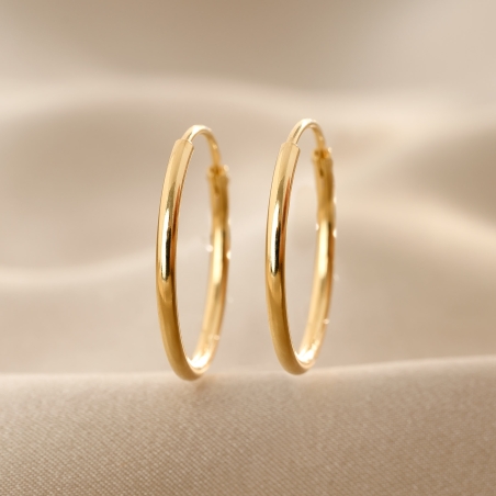 14K Gold Plated Silver Hoop Earrings, Just Creole S