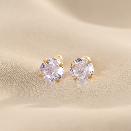Cercei argint copii Brilliant Touch lavanda, gold
