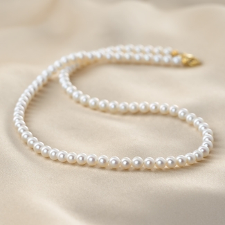 Colier argint Everlasting Love perle de cultura 4-5 mm, gold