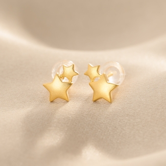 14K Gold Plated Silver Earrings, Our Lucky Stars