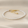 14K Gold Plated Silver Bracelet, cultured pearls 3mm