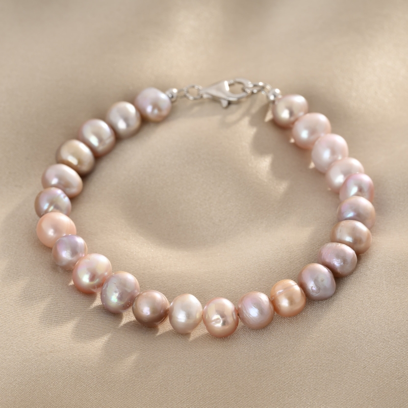 Bratara argint Rosé Moonlight perle de cultura