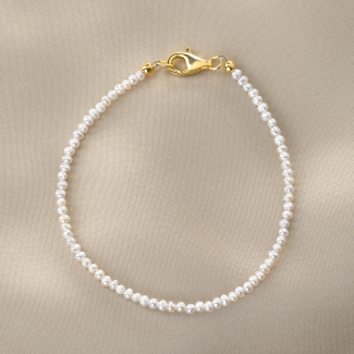 Bratara argint Almost Innocent perle de cultura 2.5 mm, gold