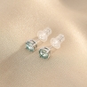 Cercei argint Minimal Solitaire Aqua cu moissanite