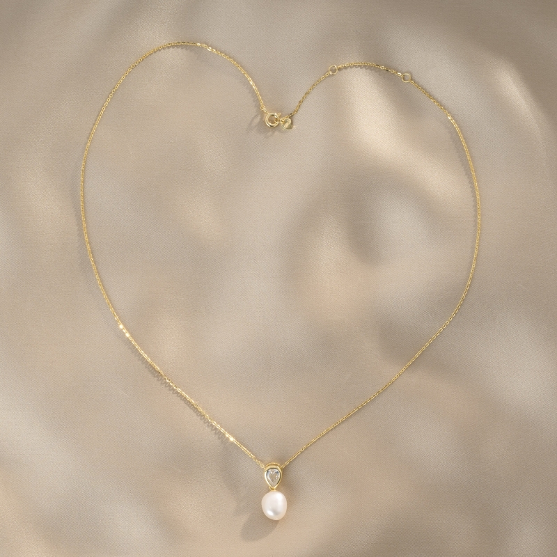 Colier argint Pearl Eclat gold