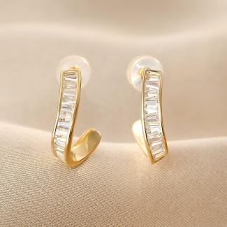 Cercei argint Being in the Light zirconia gold