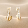 14K Gold Plated Silver Earrings, zirconia hook