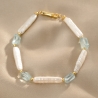 14K Gold Plated Silver Bracelet Neaira, aquamarine & pearls