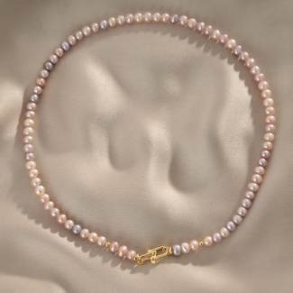 Colier argint Not So Innocent perle de cultura, gold