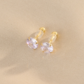 Cercei argint copii Brilliant Touch lavanda, gold