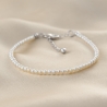 925 Silver Bracelet, cultured pearls 3mm