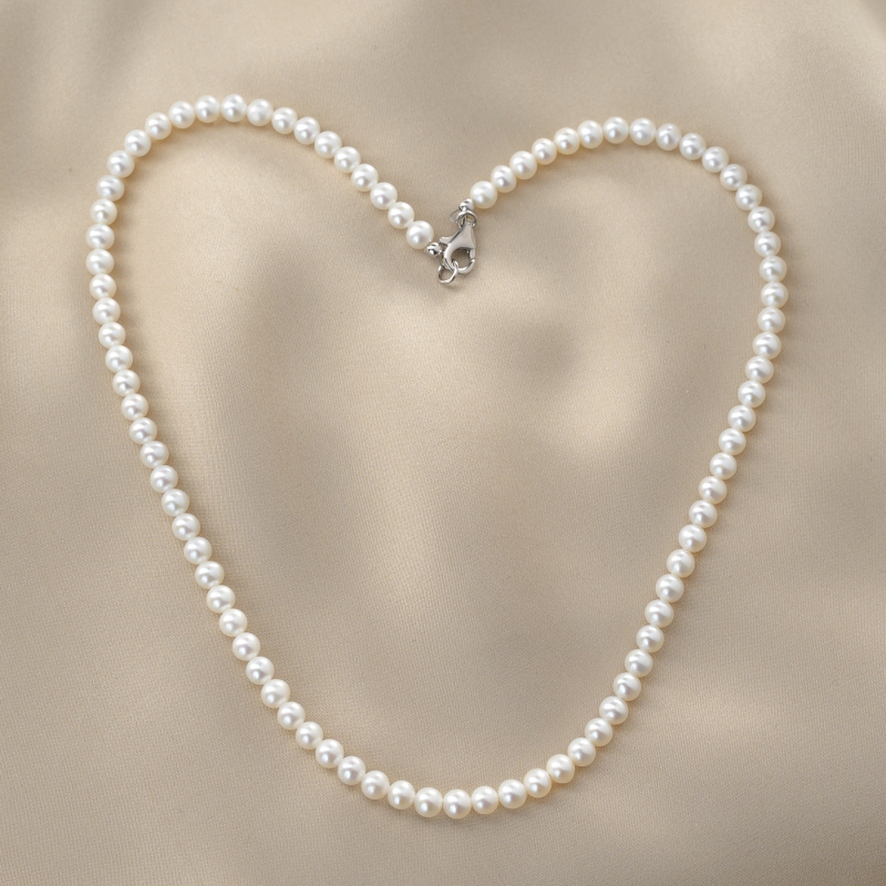 925 Silver Necklace Everlasting Love, cultured pearls