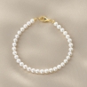 Bratara argint Everlasting Love perle de cultura 4-5 mm, gold