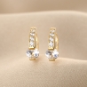 Cercei argint Lovely Solitaire zirconia, gold
