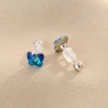 925 Silver Kids Earrings Little Blue, crystal butterfly
