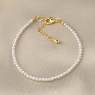 Bratara argint Really. You Need It. perle de cultura 3 mm, gold