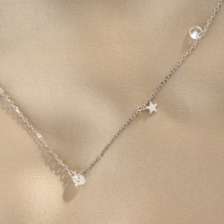 Colier argint Little Shine & Stars zirconia