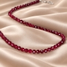 14K Gold Plated Silver Choker, burgundy jade