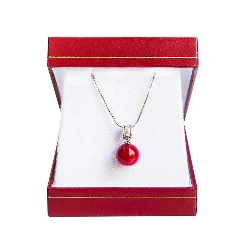 Silver jewelry set coral red