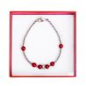 Silver jewelry set coral red