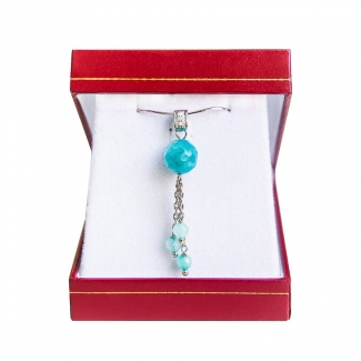 Agate silver turquoise jewelry set