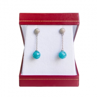 Agate silver turquoise jewelry set