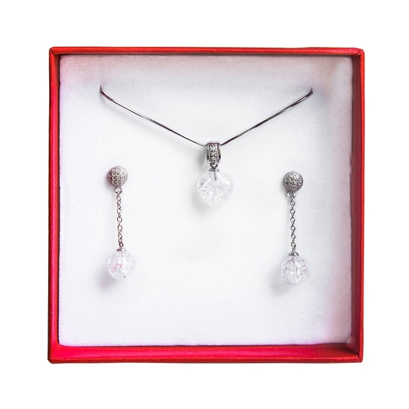 Set bijuterii argint cristal de gheata
