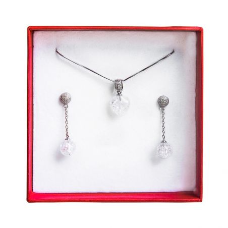 Set silver jewelry ice crystal
