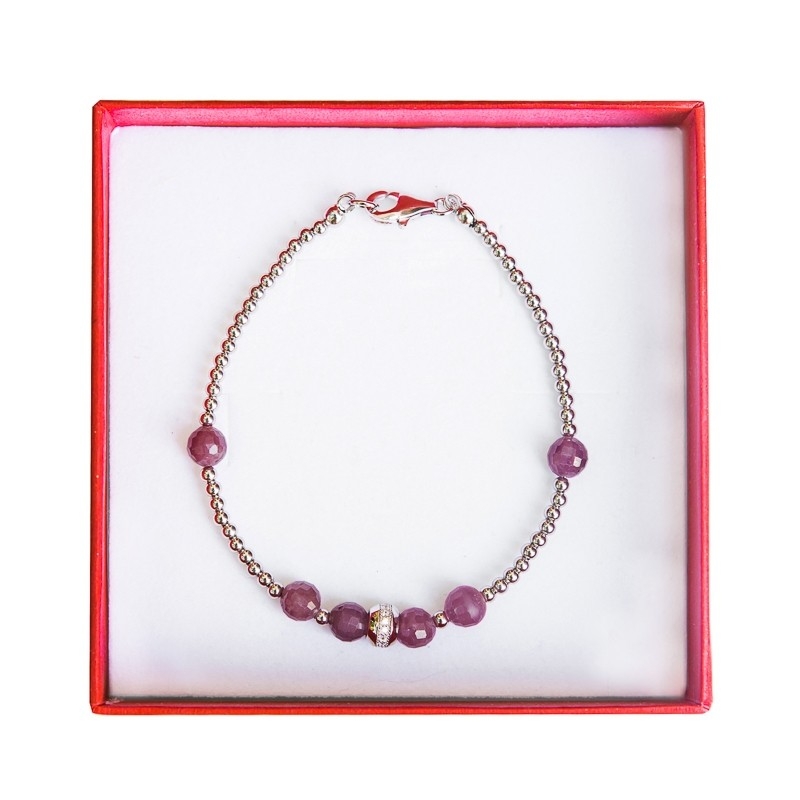 Silver jewelry set ruby