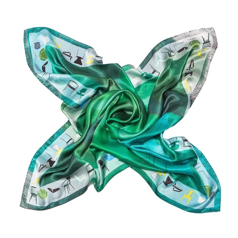 CADOU: Esarfa matase naturala Mila Schon chairs green si Cercei argint My Way malachit