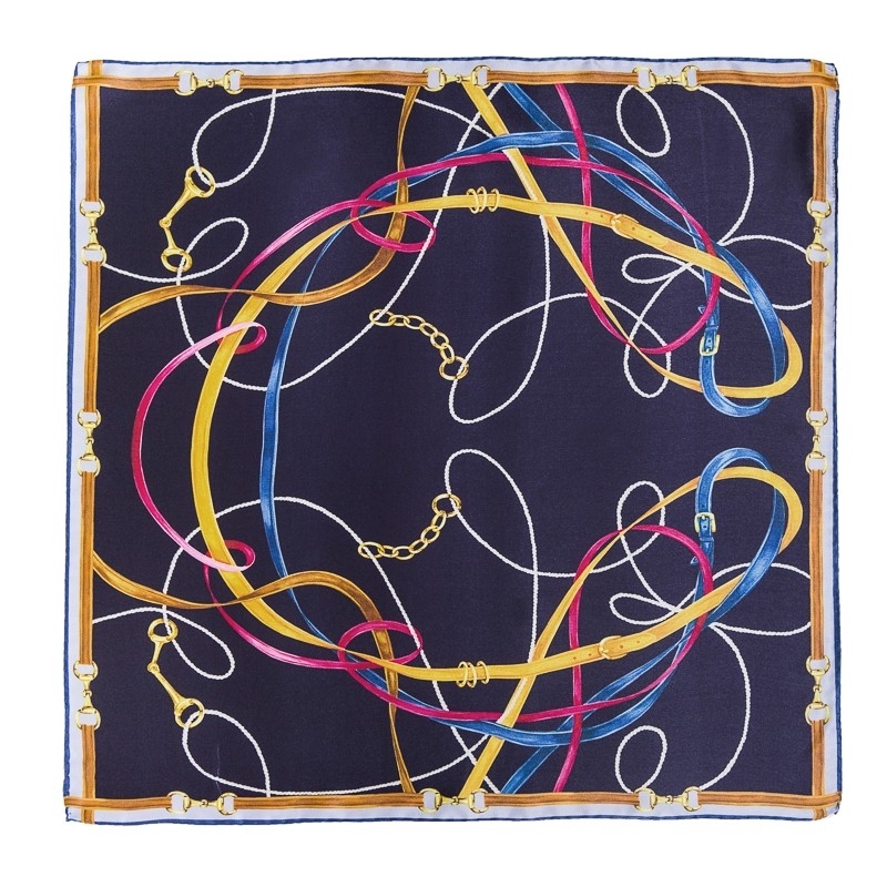 Silk Scarf Mila Schon Queen navy