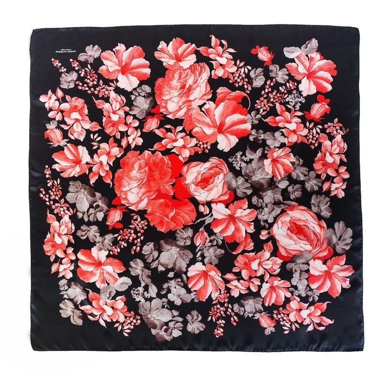 Silk Scarf Mila Schon Insieme red black