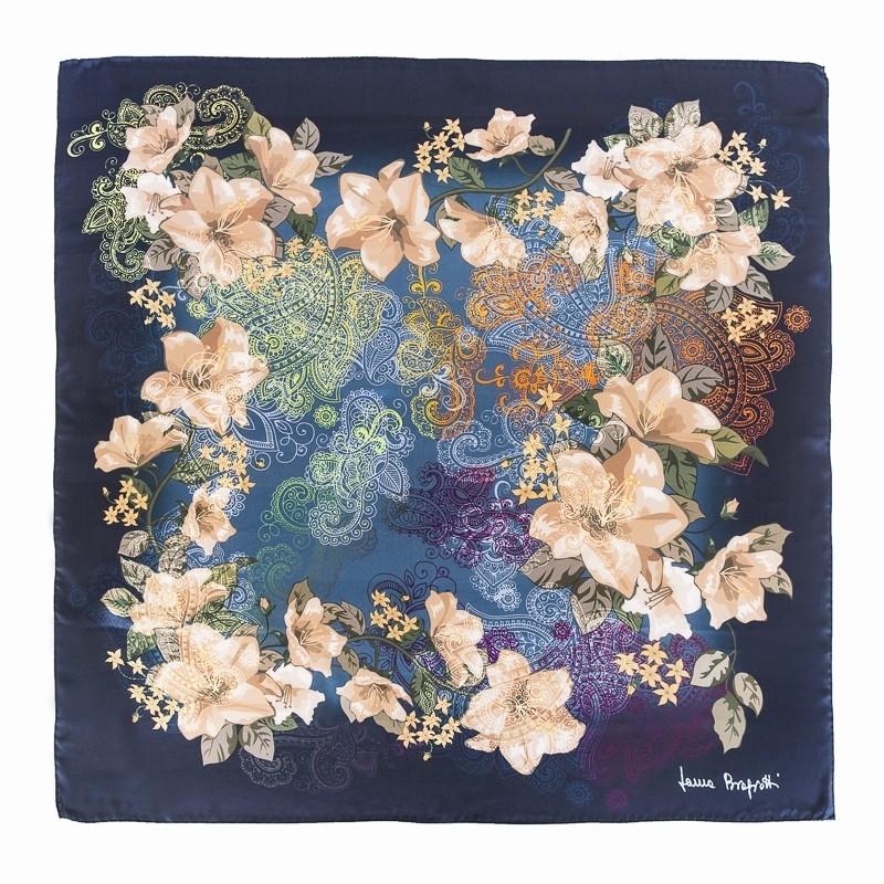 Silk Scarf Laura Biagiotti Storia d`amore blue