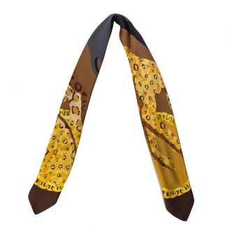 Silk Scarf Marina D'Este Wild Cats brown
