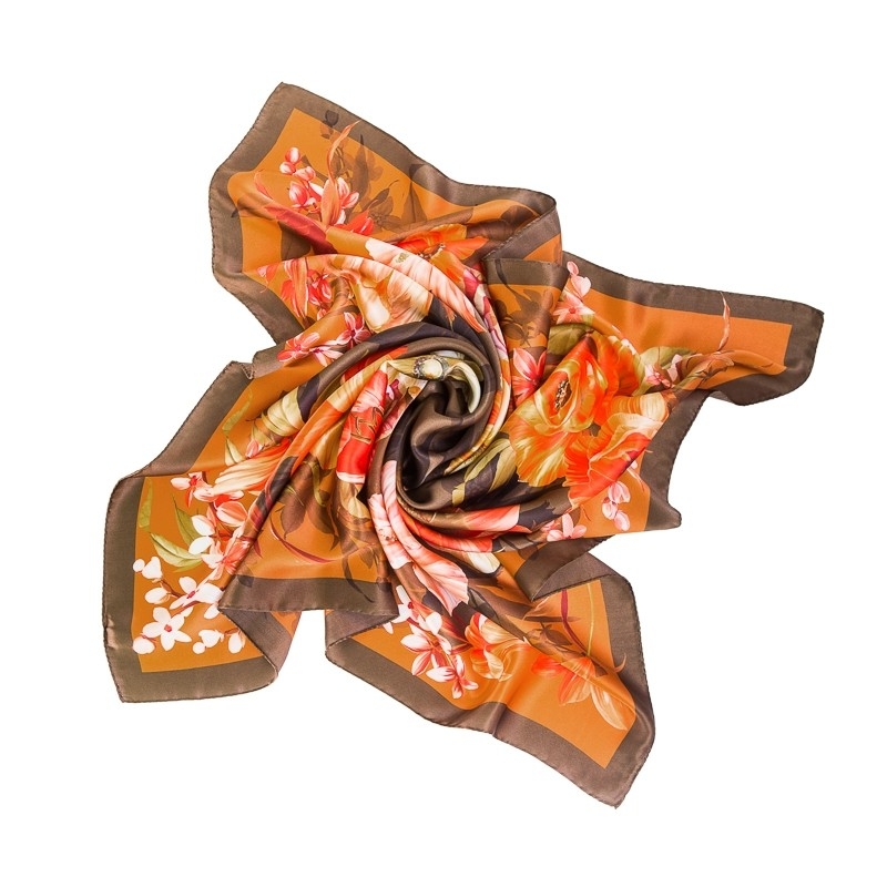 Esarfa matase naturala Laura Biagiotti Autunno caramel