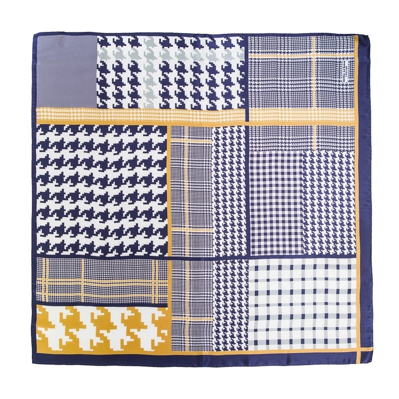 Silk Scarf Mila Schon Iconic 90 navy