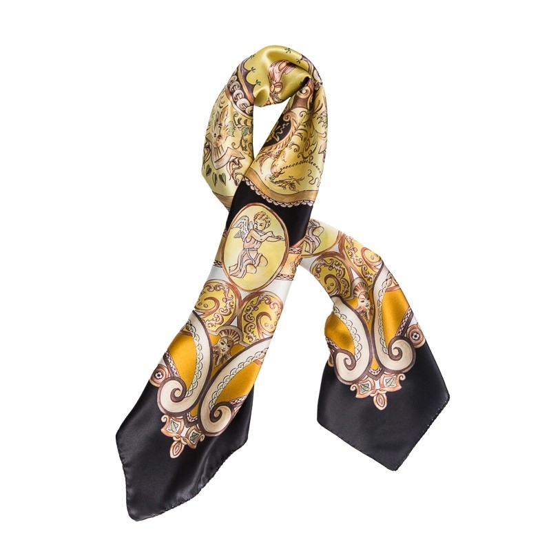 Silk Scarf Marina D'Este When In Rome black