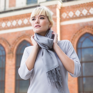 Wool Scarf Mila Schon grey