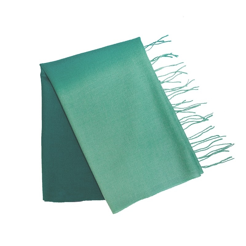 Wool Scarf Mila Schon green blue plain