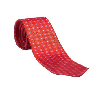 Cravata L.Biagiotti rosu cu cruciulite albastre