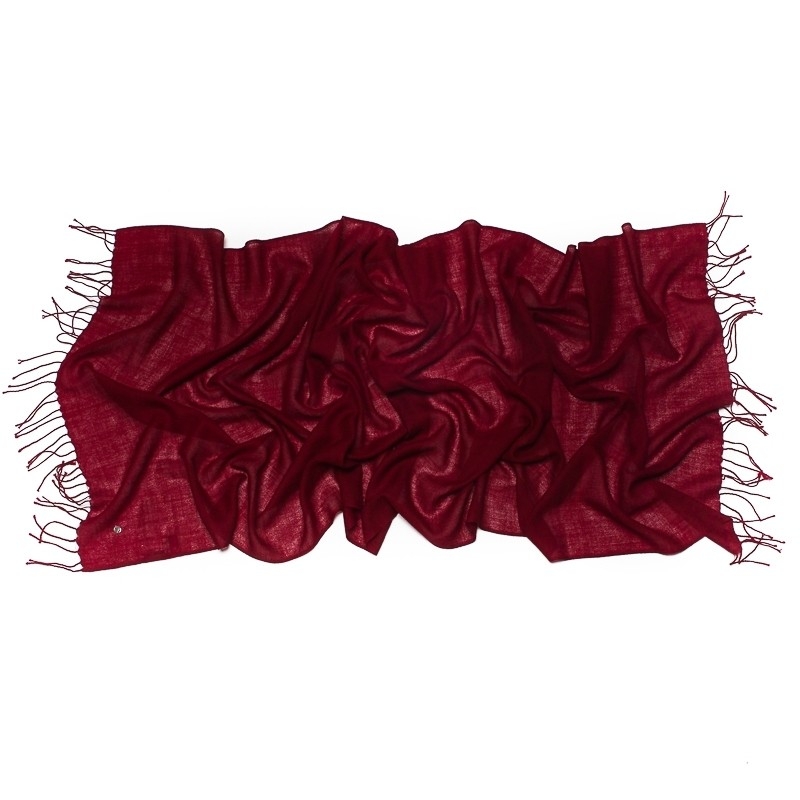 CADOU: Esarfa lana si casmir Mila Schon bordo si pandantiv argint agat coniac