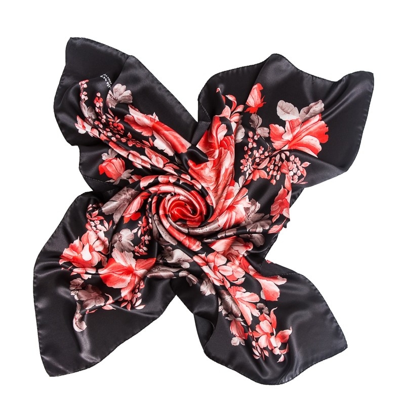 Esarfa matase naturala Mila Schon Insieme red black