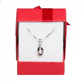 Pandantiv argint Swarovski gri gold