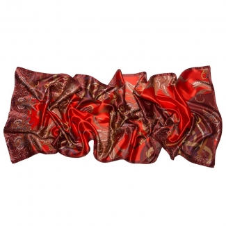 Silk Shawl  Mila Schon Tropical Red