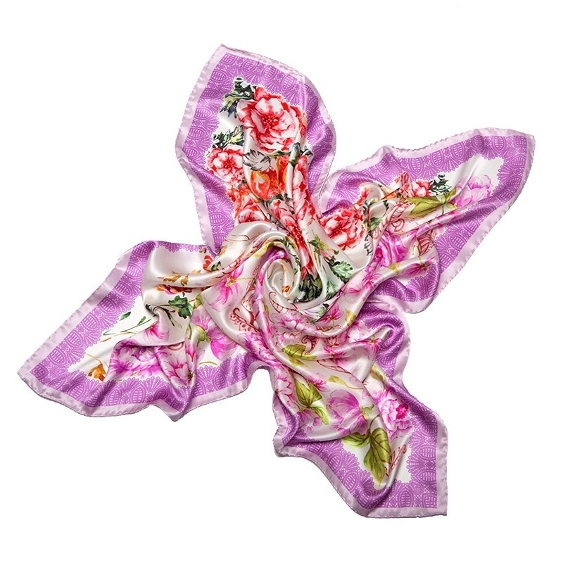 Silk Scarf Laura Biagiotti delicate flowers pink
