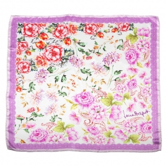 Silk Scarf Laura Biagiotti delicate flowers pink